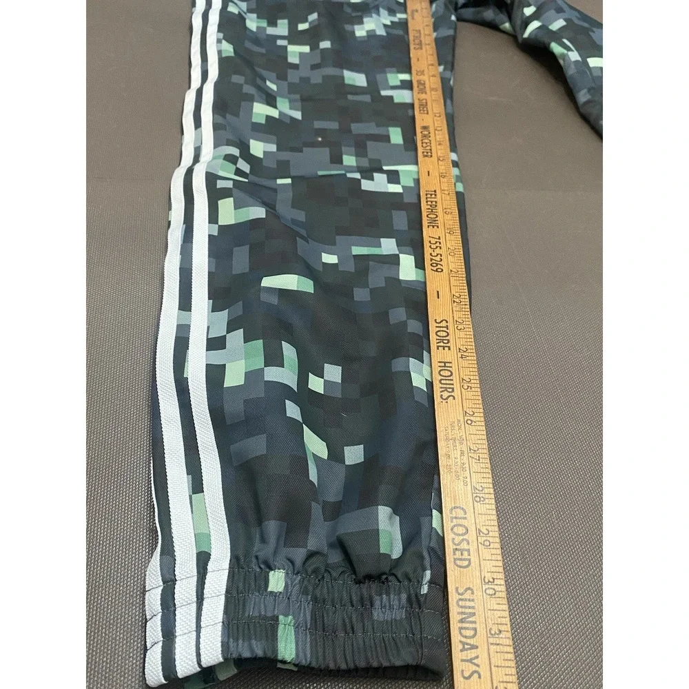 Adidas Originals Minecraft Movie Track Pants Green‎ Small Striped Nylon Jogger